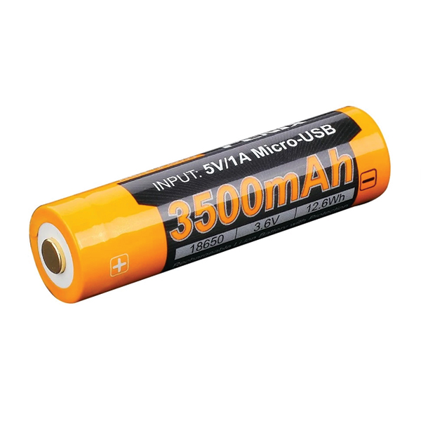 Акумулятор 18650 Fenix (3500 mAh) micro usb зарядка. Фото 2