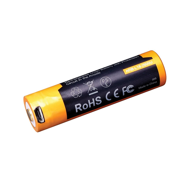 Акумулятор 18650 Fenix (2600 mAh) micro usb зарядка. Фото 5