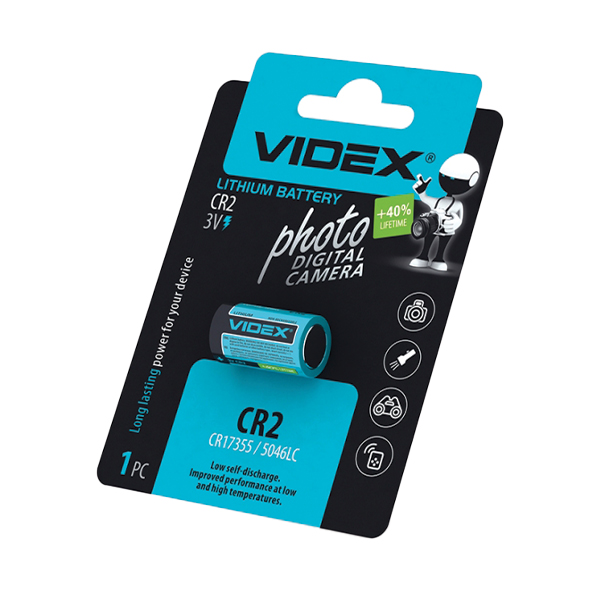 Батарейка літієва Videx CR2 1шт BLISTER CARD