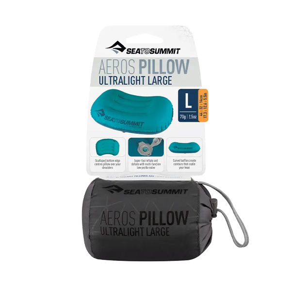 Надувна подушка Sea to Summit Aeros Ultralight Pillow, 14х44х32см, Grey. Фото 7