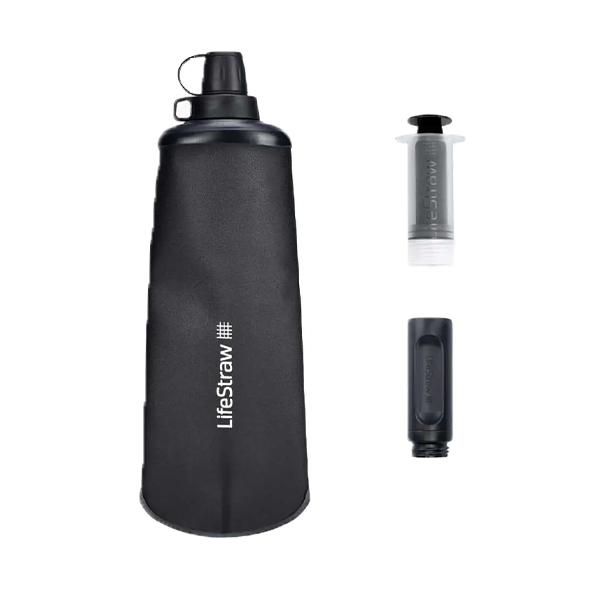 Пляшка-фільтр для води LifeStraw Peak Squeeze 1л Dark Mountain Gray. Фото 4