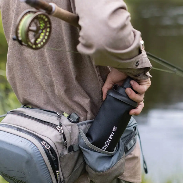 Пляшка-фільтр для води LifeStraw Peak Squeeze 1л Dark Mountain Gray. Фото 9