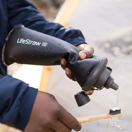 Пляшка-фільтр для води LifeStraw Peak Squeeze 1л Dark Mountain Gray. Фото 10