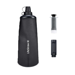 Пляшка-фільтр для води LifeStraw Peak Squeeze 1л Dark Mountain Gray. Фото 4