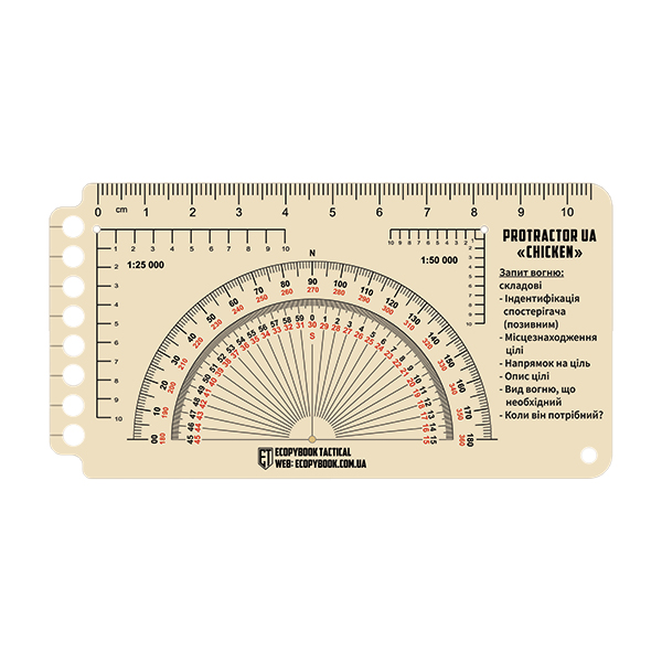 Лінійка PROTRACTOR UA "CHICKEN" (120x63 mm) (ET)