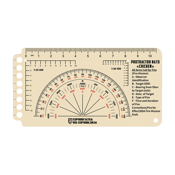 Ruler PROTRACTOR NATO "CHICKEN" (120x63 mm) (ET)