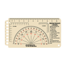 Ruler PROTRACTOR NATO "CHICKEN" (120x63 mm) (ET)