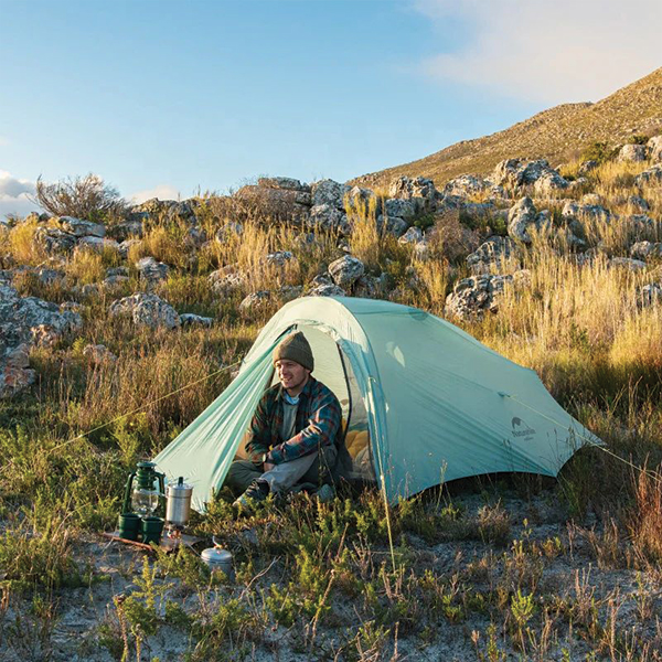 Намет надлегкий двомісний з футпринтом Naturehike Shared 2 NH20ZP091, 20D, блакитний. Фото 4