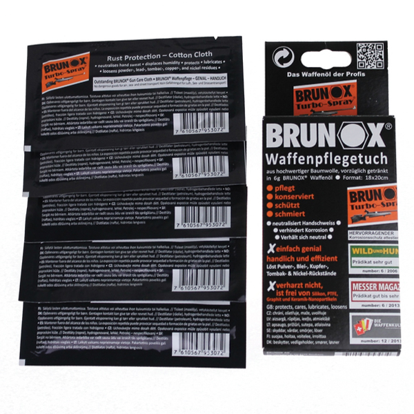 Brunox Gun Care серветки для догляду за зброєю 5шт в коробці. Фото 3