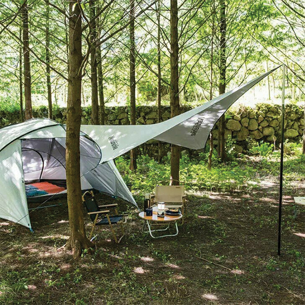 Тент для кемпінгу Naturehike Rhombus NH19TM003, 150D/Silver Coated, 402*268 см, сірий. Фото 3
