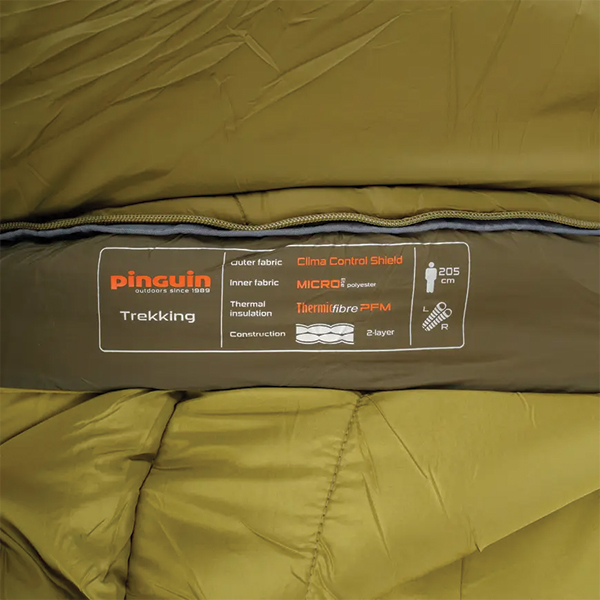 Спальний мішок Pinguin Trekking (1/-5°C), 190 см - Right Zip, Khaki. Фото 7