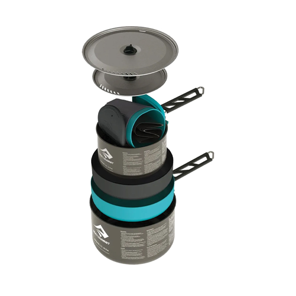 Набір посуду Alpha Cookset 2.2 від Sea To Summit, Pacific Blue/Grey. Фото 2
