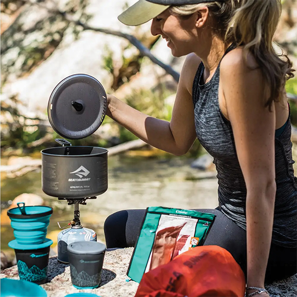 Набір посуду Alpha Cookset 2.2 від Sea To Summit, Pacific Blue/Grey. Фото 3