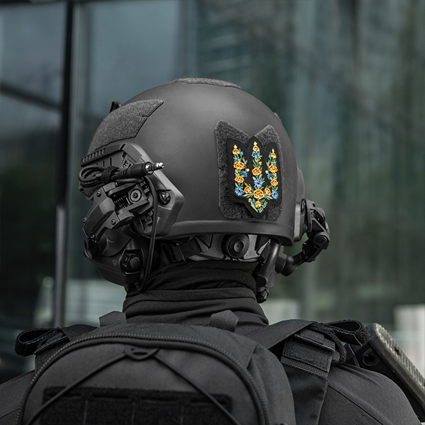 M-Tac нашивка Тризуб Чорнобривці (вишивка) Black. Фото 3