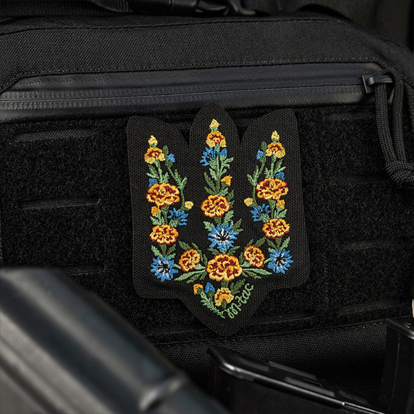 M-Tac нашивка Тризуб Чорнобривці (вишивка) Black. Фото 5