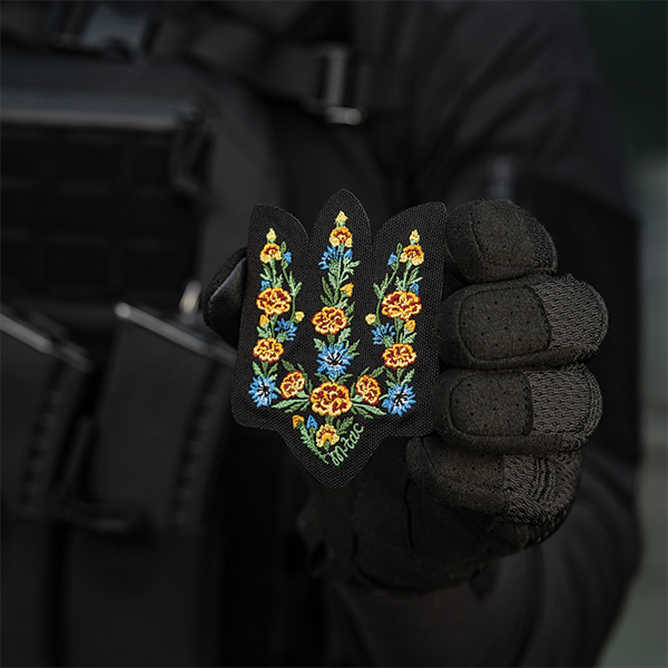 M-Tac нашивка Тризуб Чорнобривці (вишивка) Black. Фото 7