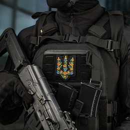 M-Tac нашивка Тризуб Чорнобривці (вишивка) Black. Фото 2