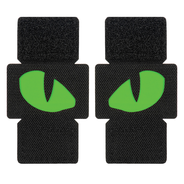 M-Tac нашивка Tiger Eyes Laser Cut (пара) Black/Green/GID