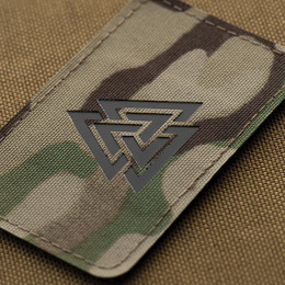 M-Tac нашивка Валькнут горизонтальна Laser Cut Multicam/Black