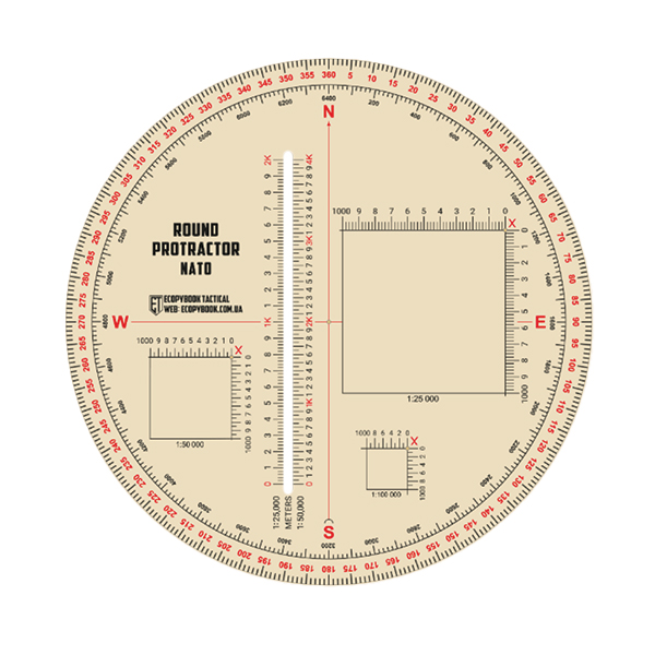 Ruler PROTRACTOR ROUND NATO (d=130 mm) (ЕТ)
