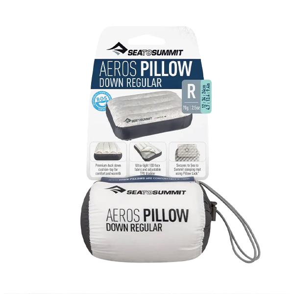 Надувна подушка с пухом Aeros Down Pillow, 12х34х24см, Grey від Sea to Summit. Фото 7