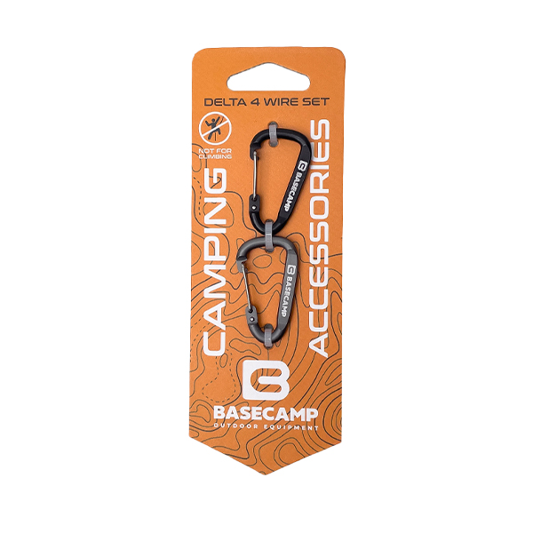 Набір алюмінієвих сервісних карабінів Base Camp Delta 4 Wire Set 2 шт. Black/Grey