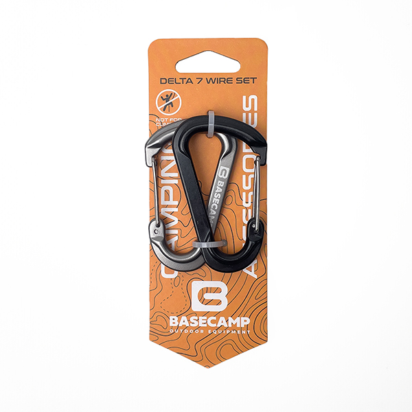 Набір алюмінієвих карабінів Base Camp Delta 7 Wire Set 2 шт. Black/Grey