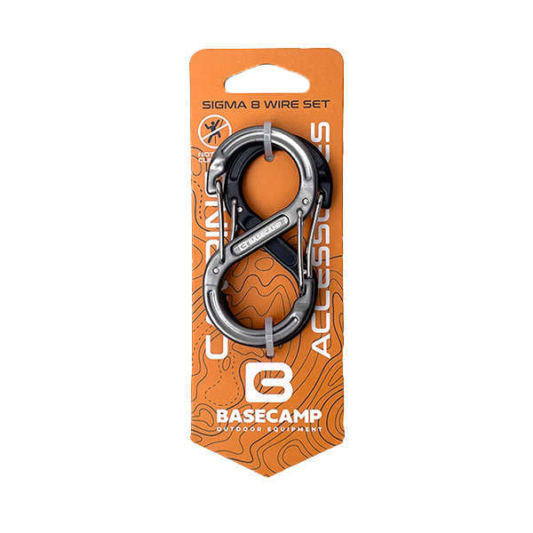 Набір алюмінієвих сервісних карабінів Base Camp Sigma 8 Wire Set 2 шт. Black/Grey