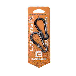 Набір алюмінієвих сервісних карабінів Base Camp Omega 6 Straight Set 2 шт. Black/Grey