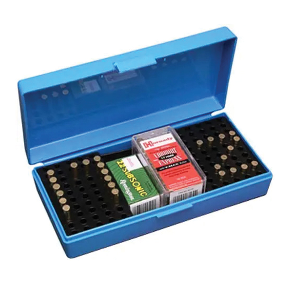 Коробка MTM SB-200 кал. 22 LR 22 WMR 17 HMR на 200 шт. Blue