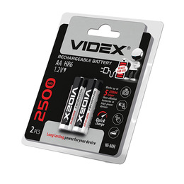 Акумулятор Videx HR6/AA 2500mAh 1.2V 2шт/уп.
