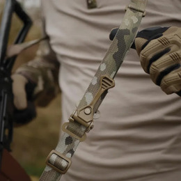 Двоточковий збройовий ремінь зі швидким регулюванням Multicam USA з металевими карабінами (2шт). Фото 8