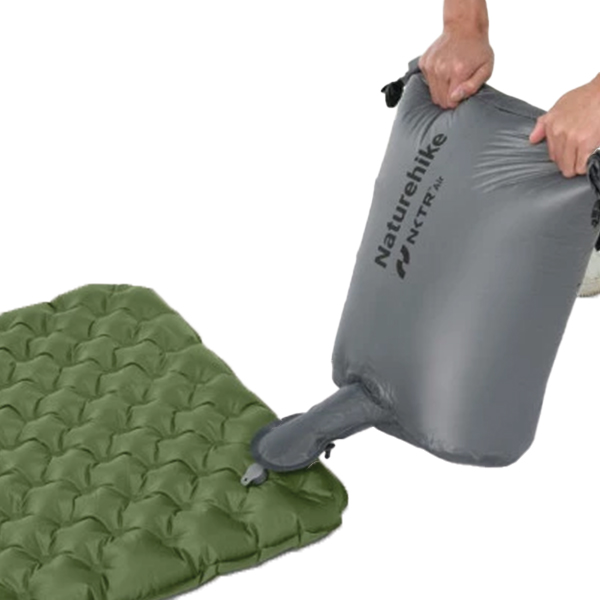 Матрац надувний надлегкий двомісний Naturehike CNK2450WS014, із мішком для надування, прямокутний зелений. Фото 2