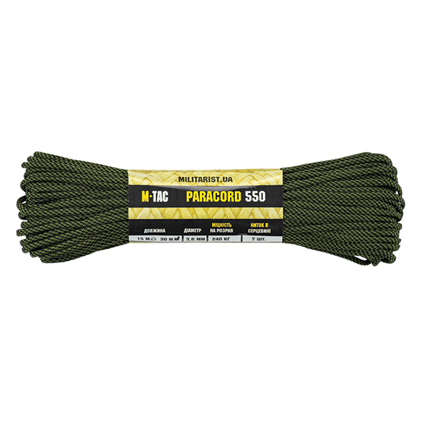 M-Tac паракорд 550 type III Black/Grass Stairs 30м