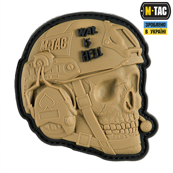M-Tac нашивка War is Hell 3D PVC Coyote