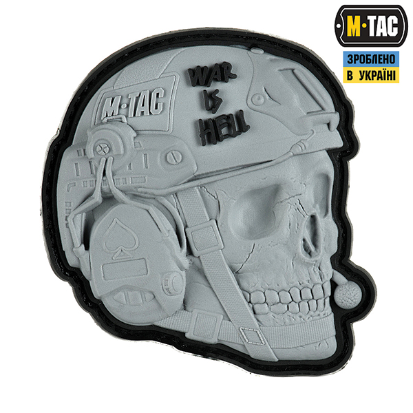 M-Tac нашивка War is Hell 3D PVC Grey