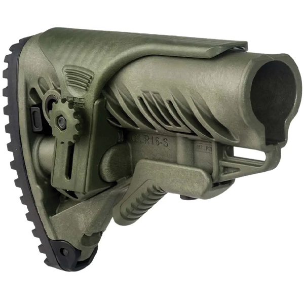Приклад FAB Defense GLR-16 CP з регульованою щокою для AR15/M16. Olive. Фото 2