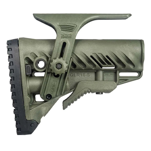 Приклад FAB Defense GLR-16 CP з регульованою щокою для AR15/M16. Olive. Фото 3