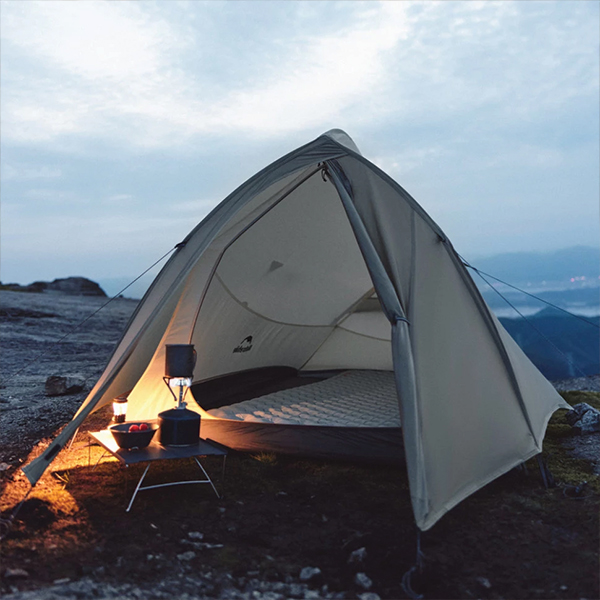 Намет надлегкий двомісний з футпринтом Naturehike Cloud Up Pro CNK2350WS020, 20D, світлий сірий. Фото 7