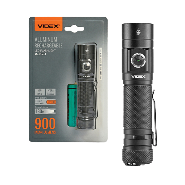 Портативний світлодіодний ліхтарик VIDEX VLF-A353 900Lm 5000K. Фото 6