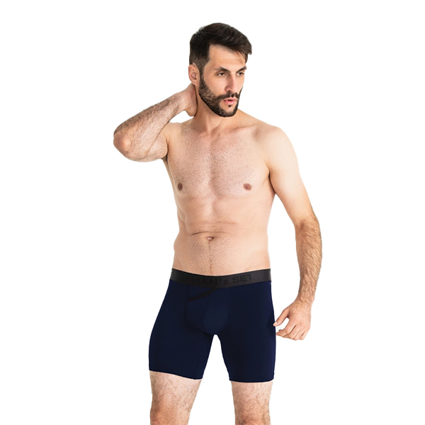 Чоловічі анатомічні боксери з бавовни, Anatomic Long 2.0, Black Series, темно-синій. Фото 5