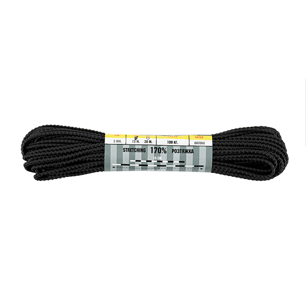 M-Tac паракорд Shock-Cord 3mm Dragon Skin Black 15м. Фото 2