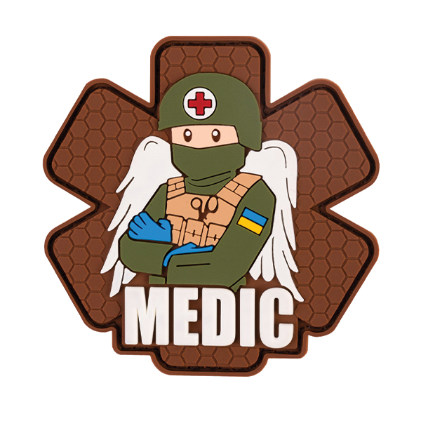 ПВХ патч (шеврон) "Військовий медик" койот