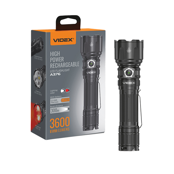 Портативний світлодіодний ліхтарик VIDEX VLF-A376 3600Lm 5000K. Фото 2