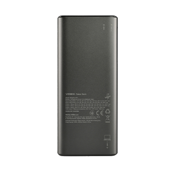 Повербанк 20000mAh VIDEX VPB-323 130W PD100W +Display. Фото 3