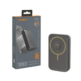 Повербанк з бездротовою зарядкою 10000mAh VIDEX VPB-W102 PD20W Grey. Фото 2