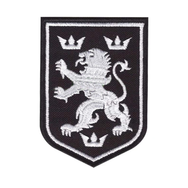 Нарукавна емблема Лев дивізійник / тк.чорна / нитка біла