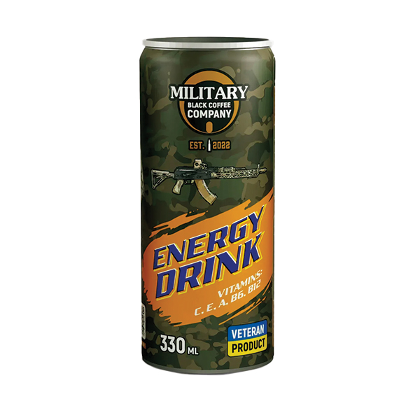 Military BCC Energy Drink MIX — набір з 12 банок (Classic / Персик / Яблуко). Фото 3
