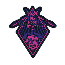 ПВХ патч "FLY MODE BY WAR" рожевий