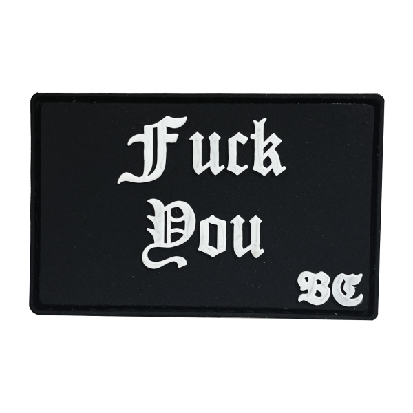 ПВХ патч "FUCK YOU" чорно-білий